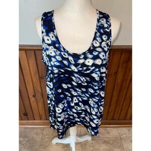 NWT Womens W118 by Walter Baker Blue White Black Abstract Print Tank Blouse S‎